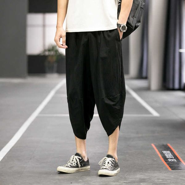 men's pants men harajuku harem pants 2022 mens summer cotton linen joggers pants male vintage chinese style sweatpants fashions z0225, Black
men's pants men harajuku harem pants 2022 mens summer cotton linen joggers pants male vintage chinese style sweatpants fashions z0225, Black