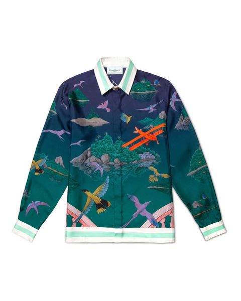 23ss new casablanca hawaii beach shirt men and women new sicilian island flower and bird print silk hawaiian fashion long sleeve shirt, White;black
23ss new casablanca hawaii beach shirt men and women new sicilian island flower and bird print silk hawaiian fashion long sleeve shirt, White;black