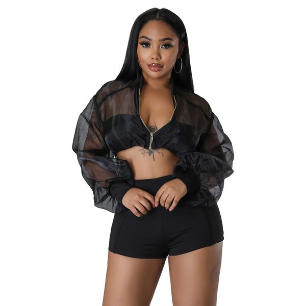 summer women two piece pants short tracksuit causal mesh long sleeve zipper blouses short pants jogging sets, White
summer women two piece pants short tracksuit causal mesh long sleeve zipper blouses short pants jogging sets, White