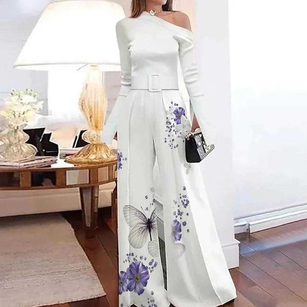 autumn fashion printed diagonal collar jumpsuit long sleeve off shoulder casual, Black;white
autumn fashion printed diagonal collar jumpsuit long sleeve off shoulder casual, Black;white