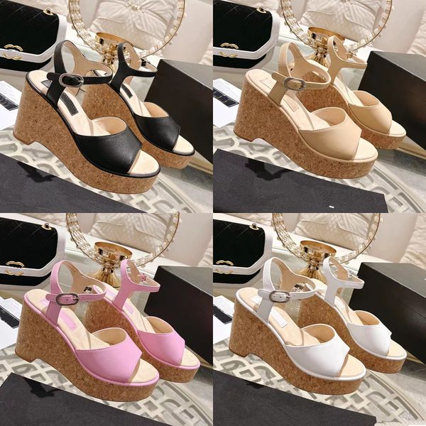 2023 pure color fish mouth high heel sandals womens designer luxury 100% leather wedge-heeled platform casual sandal spring summer ladys com, Black
2023 pure color fish mouth high heel sandals womens designer luxury 100% leather wedge-heeled platform casual sandal spring summer ladys com, Black