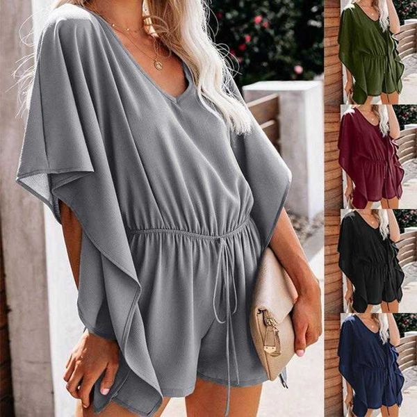 solid color jumpsuit womens summer v neck high waist lace up loose casual pants, Black;white
solid color jumpsuit womens summer v neck high waist lace up loose casual pants, Black;white