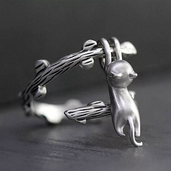 10pcs retro punk cute cat climb tree ring demon hip hop rock animal finger jewelry gifts, Silver
10pcs retro punk cute cat climb tree ring demon hip hop rock animal finger jewelry gifts, Silver