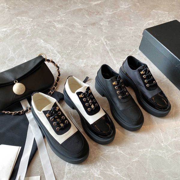 designer shoes xiaoxiang color matching panda for women 2023 new patent leather thick heel high rise lace round head lefu single shoes, Black
designer shoes xiaoxiang color matching panda for women 2023 new patent leather thick heel high rise lace round head lefu single shoes, Black