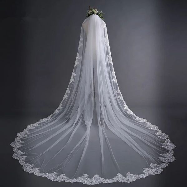 new white ivory cathedral wedding veils long lace edge bridal veil with comb wedding accessories veu de noiva bride veu, Black
new white ivory cathedral wedding veils long lace edge bridal veil with comb wedding accessories veu de noiva bride veu, Black