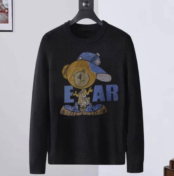 men's sweater heavy rhinestones brand casualblack s-3xl diamond quality, White;black
men's sweater heavy rhinestones brand casualblack s-3xl diamond quality, White;black