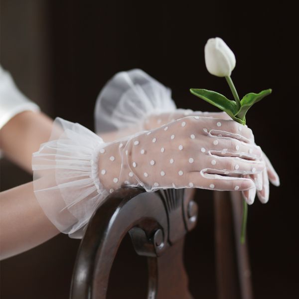 five fingers gloves wg063 elegant wedding bridal soft tulle dots ruffle short white wrist brides bridesmaid women marriage accessories 23022, Blue;gray
five fingers gloves wg063 elegant wedding bridal soft tulle dots ruffle short white wrist brides bridesmaid women marriage accessories 23022, Blue;gray