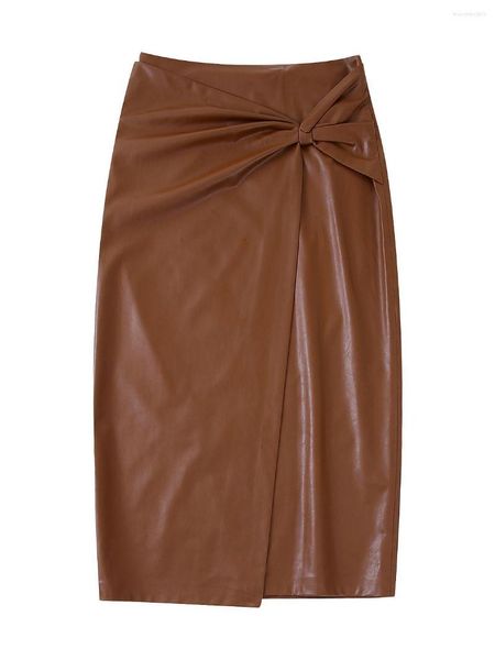 skirts women fashion knotted front slit faux leather pu midi skirt vintage high waist back zipper female mujer, Black
skirts women fashion knotted front slit faux leather pu midi skirt vintage high waist back zipper female mujer, Black