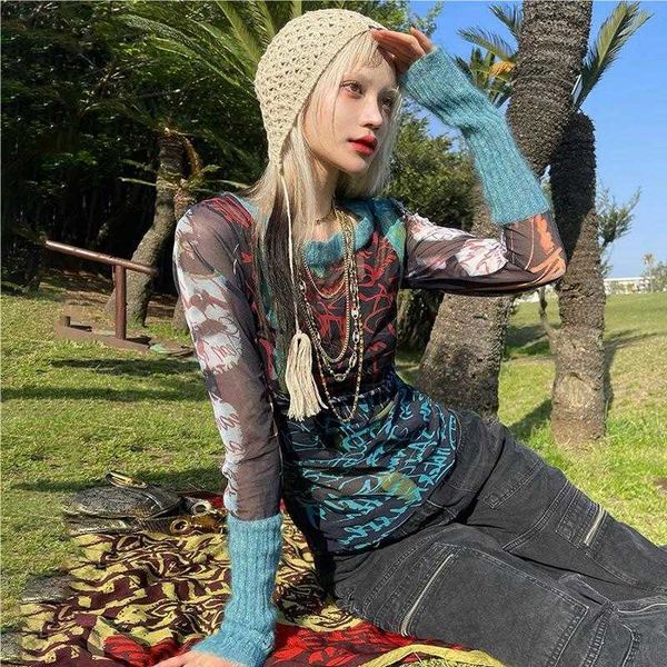 spring and summer long sleeve tshirt female fashion street american hip hop y2k style t shirt designer, White
spring and summer long sleeve tshirt female fashion street american hip hop y2k style t shirt designer, White