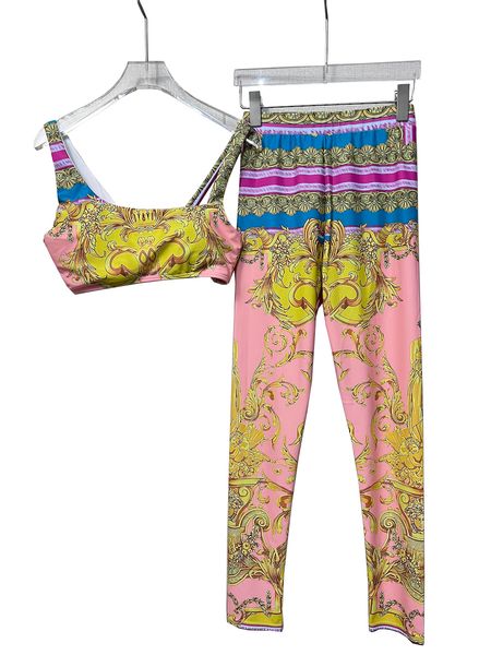 womens yoga sets high waist running suits luxury print strong stretch fitness nylon clothing gym clothes hip-lifting leggings well-fit track