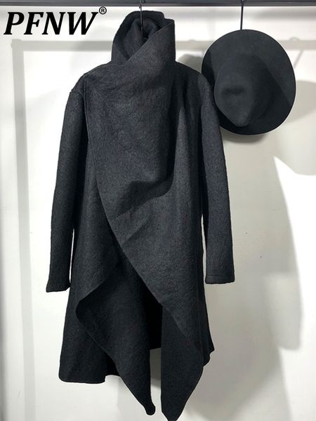 men's wool blends pfnw punk darkwear style cloth coat black turtleneck slanted placket asymmetrical overcoat male autumn trend 12a1591
men's wool blends pfnw punk darkwear style cloth coat black turtleneck slanted placket asymmetrical overcoat male autumn trend 12a1591