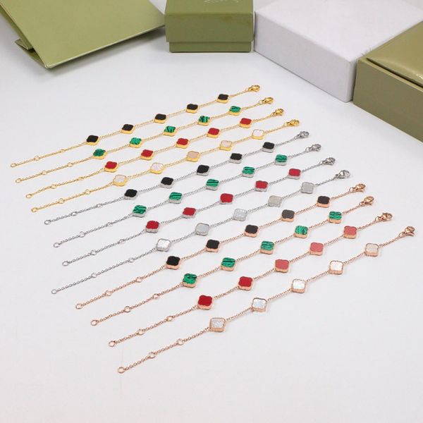 new four leaf clover womens bracelet pendant bracelets gold silver mother of pearl green flower chain girls designer jewelry set yb1 -02 cou, Golden;silver
new four leaf clover womens bracelet pendant bracelets gold silver mother of pearl green flower chain girls designer jewelry set yb1 -02 cou, Golden;silver