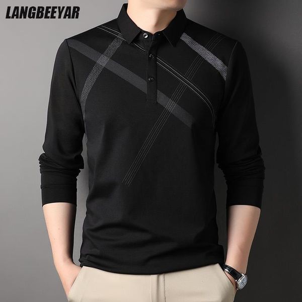 men's polos grade mulberry silk 5.2% fashion polo men designer regular fit brand casual long sleeve mens clothes 230227, White;black
men's polos grade mulberry silk 5.2% fashion polo men designer regular fit brand casual long sleeve mens clothes 230227, White;black