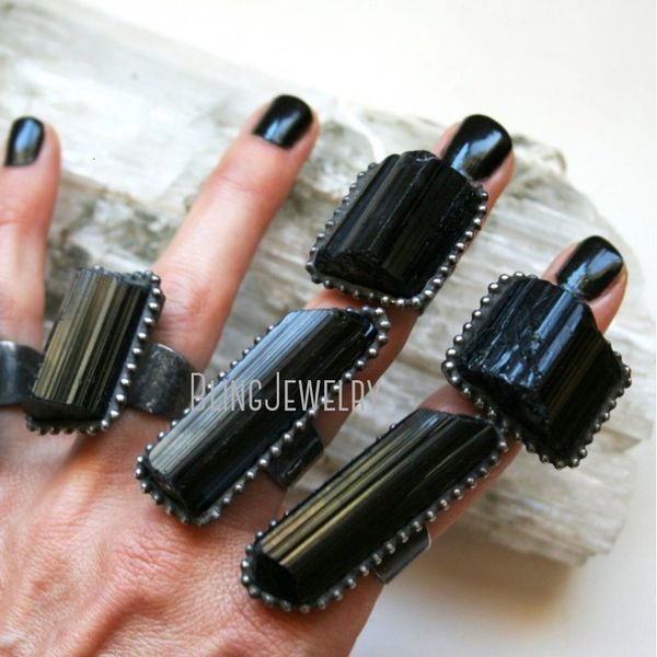 band rings rm40771 raw black tourmaline crystal gemstone large schorl adjustable goth witch wicca boho jewelry 230225, Silver
band rings rm40771 raw black tourmaline crystal gemstone large schorl adjustable goth witch wicca boho jewelry 230225, Silver