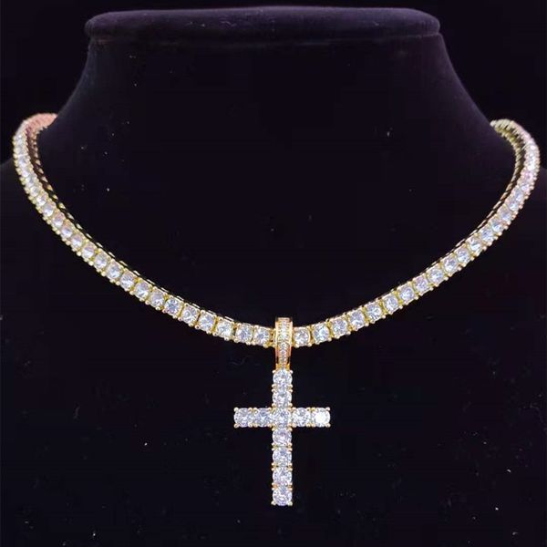 pendant necklaces men women hip hop cross necklace with 4mm zircon tennis chain bling iced out jewelry fashion gift, Silver
pendant necklaces men women hip hop cross necklace with 4mm zircon tennis chain bling iced out jewelry fashion gift, Silver