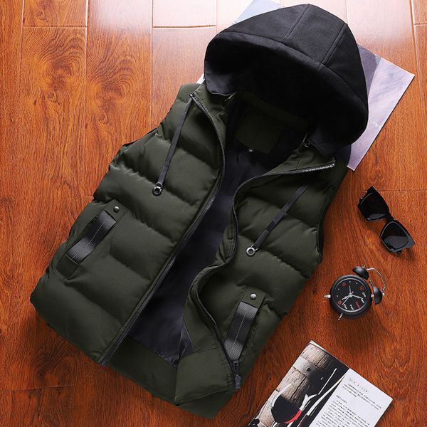men's vests sleeveless puffer jacket vest jackets fashion clothing detachable hood cotton padded waistcoat men coats warm thicken 23022, Black;white
men's vests sleeveless puffer jacket vest jackets fashion clothing detachable hood cotton padded waistcoat men coats warm thicken 23022, Black;white