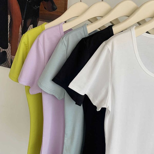 t-shirt acetic acid simple short women's spring and summer u-neck multi-color short-sleeve solid color small fresh, White
t-shirt acetic acid simple short women's spring and summer u-neck multi-color short-sleeve solid color small fresh, White