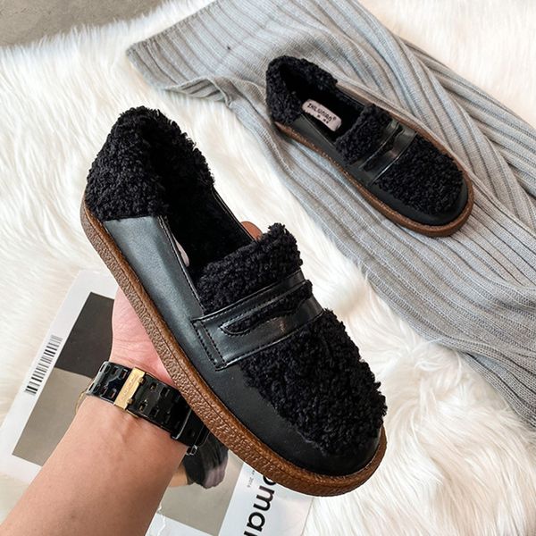 dress shoes women lambswool loafers winter cotton shoes ladies patchwork fur flats cashmere moccasins mujer plus size wool sneakers 34-43 23, Black
dress shoes women lambswool loafers winter cotton shoes ladies patchwork fur flats cashmere moccasins mujer plus size wool sneakers 34-43 23, Black