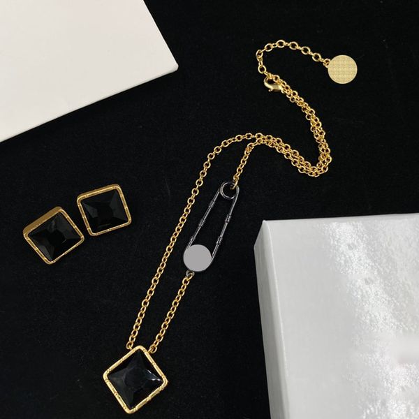 retro square diamond charm with gold border black brooch ornament necklace women long pendant necklaces, Golden
retro square diamond charm with gold border black brooch ornament necklace women long pendant necklaces, Golden