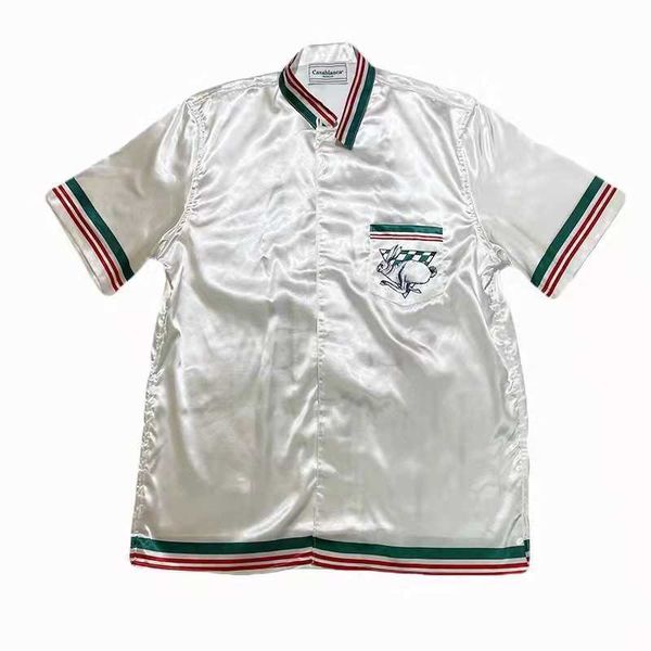 23ss new casablanca silk casual shirt men and women rabbit black and white check casual fashion hawaiian short-sleeved shirt, White;black
23ss new casablanca silk casual shirt men and women rabbit black and white check casual fashion hawaiian short-sleeved shirt, White;black