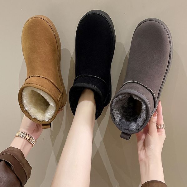 boots snow boot style short mini winter sheepskin women waterproof natural wool ankle fur lined warm flat shoes 230227, Black
boots snow boot style short mini winter sheepskin women waterproof natural wool ankle fur lined warm flat shoes 230227, Black