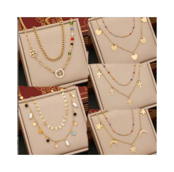 multilayer dripping oil life tree necklace cross love collarbone chain star moon stainless steel collars, Silver
multilayer dripping oil life tree necklace cross love collarbone chain star moon stainless steel collars, Silver