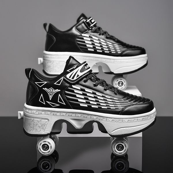 dress shoes deformation roller skates women men parkour skate shoes child sneakers kids shoes wheels running sport shoes 230227, Black
dress shoes deformation roller skates women men parkour skate shoes child sneakers kids shoes wheels running sport shoes 230227, Black
