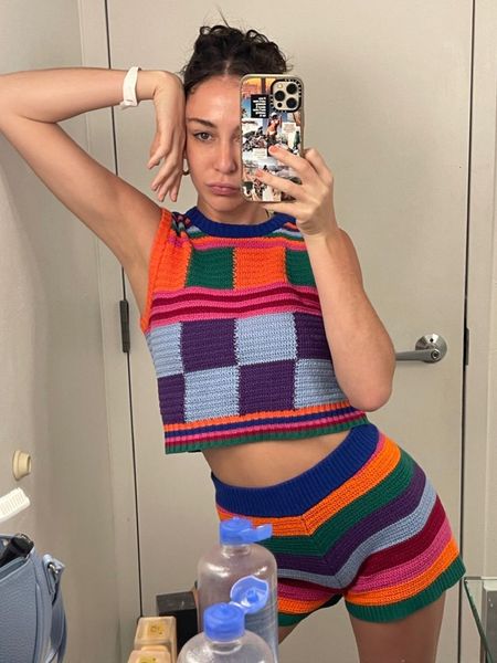 women's two piece pants hirigin women knitted shorts set casual y2k plaid vest with elastic waist stripes shorts summer outfit for part, White
women's two piece pants hirigin women knitted shorts set casual y2k plaid vest with elastic waist stripes shorts summer outfit for part, White