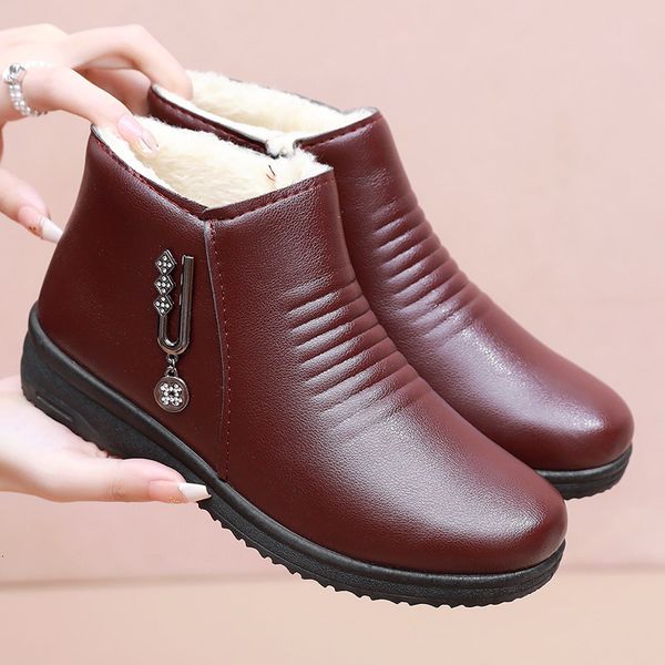 boots 2023 fashion ankle mom booties women snow winter flat heels warm platform shoes leather thick fur 230227, Black
boots 2023 fashion ankle mom booties women snow winter flat heels warm platform shoes leather thick fur 230227, Black