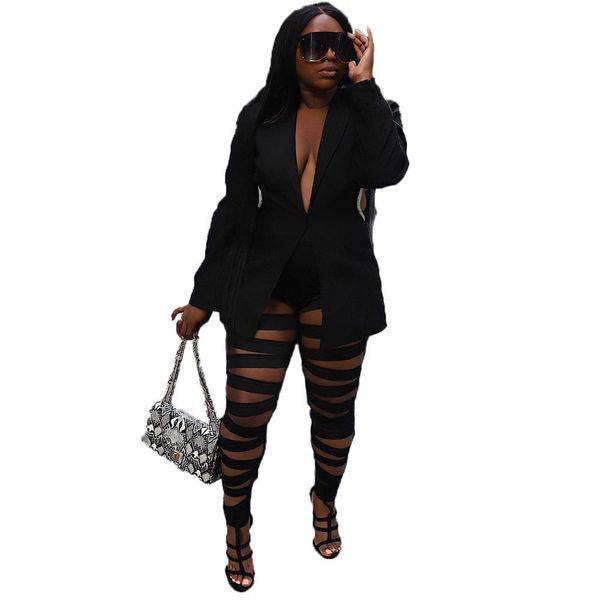 women two piece pants blazer sets 2 piece outfits cutout long sleeve lapel jacket hollow out pants suit sets party clubwear, White
women two piece pants blazer sets 2 piece outfits cutout long sleeve lapel jacket hollow out pants suit sets party clubwear, White