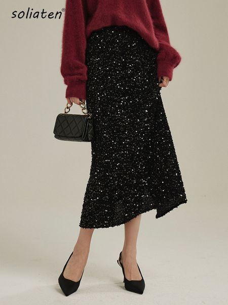 skirts luxury high qulaity women midi skirts autumn winter euroepan style sequin solid color thick warm wool knitting skirts c-233 230227, Black
skirts luxury high qulaity women midi skirts autumn winter euroepan style sequin solid color thick warm wool knitting skirts c-233 230227, Black