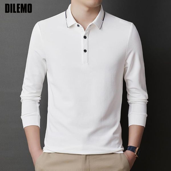 men's polos grade luxury fashion brand designer polo shirt men plain casual slim fit korean long sleeve men clothing 230227, White;black
men's polos grade luxury fashion brand designer polo shirt men plain casual slim fit korean long sleeve men clothing 230227, White;black