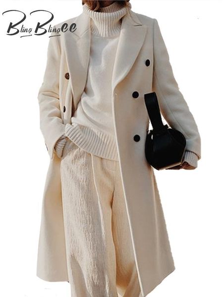 women's wool blends blingblingee spring women coat traf vintage long sleeve double breasted loose overcoats white jacket female windbre, Black
women's wool blends blingblingee spring women coat traf vintage long sleeve double breasted loose overcoats white jacket female windbre, Black