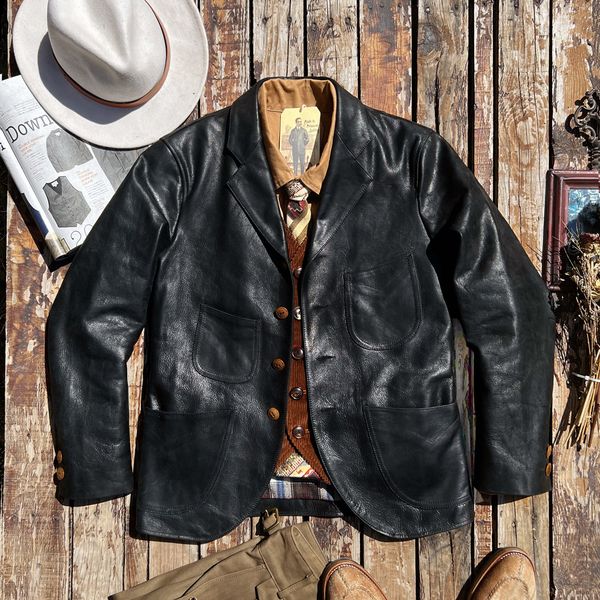 men's suits blazers tailor brando super italian buffed old cowhide darius leather retro fashion slim jacket 230227, White;black
men's suits blazers tailor brando super italian buffed old cowhide darius leather retro fashion slim jacket 230227, White;black