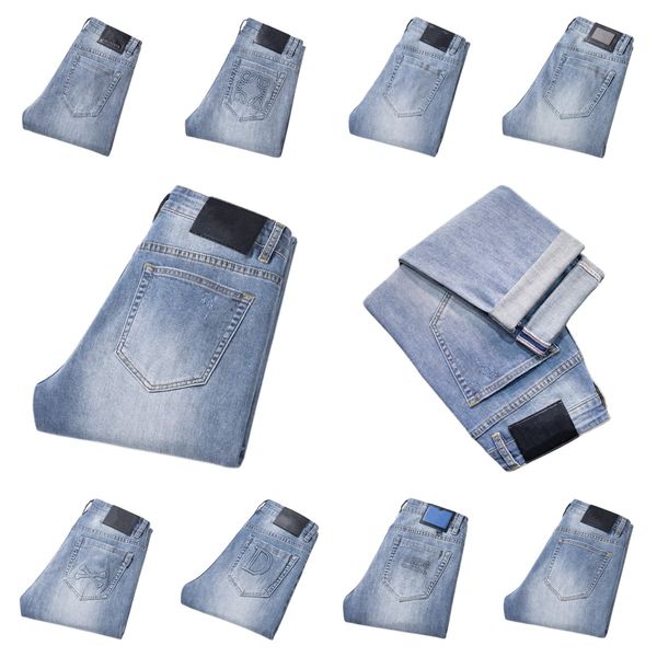 men's jeans spring summer thin slim fit european american high-end brand small straight double f pants q9542, Blue
men's jeans spring summer thin slim fit european american high-end brand small straight double f pants q9542, Blue