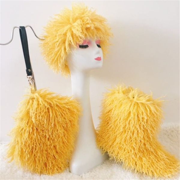 boots winter women fashion lamd fur long hair faux mongolian sheep head and bag for sets 230227, Black
boots winter women fashion lamd fur long hair faux mongolian sheep head and bag for sets 230227, Black