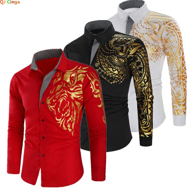 men's casual shirts brand luxury gold long sleeve business white black men dress prom social print 230227
men's casual shirts brand luxury gold long sleeve business white black men dress prom social print 230227