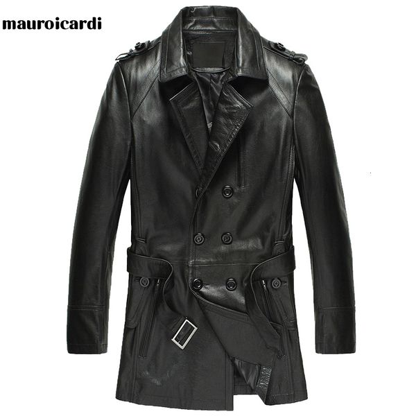 men's leather faux leather mauroicardi autumn black pu leather trench coat for women long sleeve double breasted elegant luxury british
men's leather faux leather mauroicardi autumn black pu leather trench coat for women long sleeve double breasted elegant luxury british