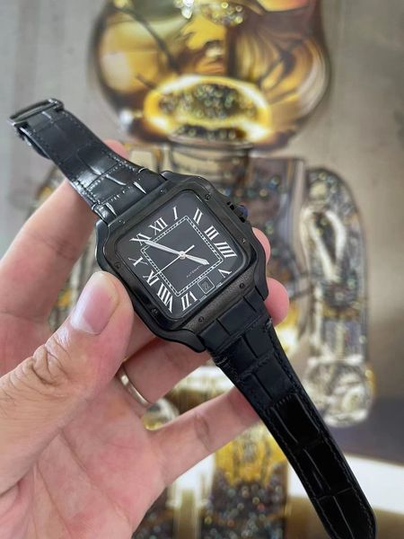 fashion square watch 40mm geneve genuine black stainless steel mechanical case and leather strap men's watch, Slivery;brown
fashion square watch 40mm geneve genuine black stainless steel mechanical case and leather strap men's watch, Slivery;brown