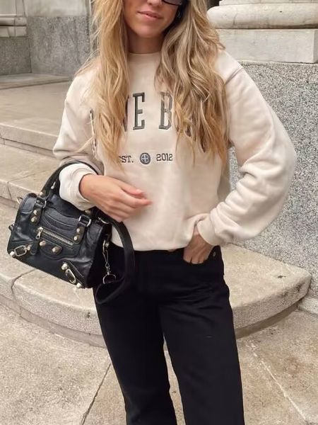 womens two piece pants letter graphic sweatshirts woman long sleeve round neck cotton sweatshirs spring autumn femme casual vintage pullover, White
womens two piece pants letter graphic sweatshirts woman long sleeve round neck cotton sweatshirs spring autumn femme casual vintage pullover, White