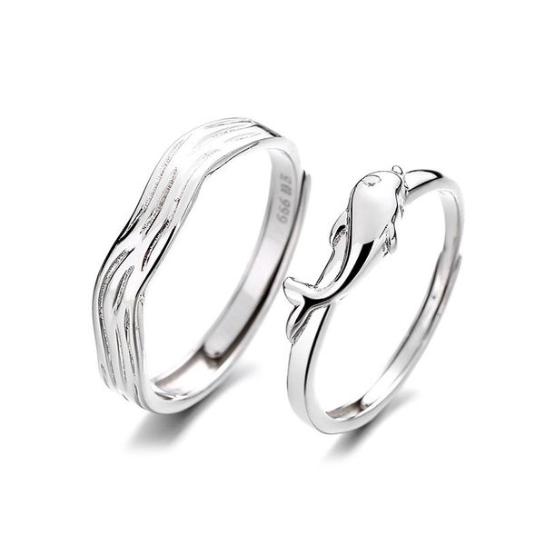 999 sterling silver fish sea wave couple rings for lovers weddings gifts fine jewelry silver unique couples ring silver 925 finger rings fem
999 sterling silver fish sea wave couple rings for lovers weddings gifts fine jewelry silver unique couples ring silver 925 finger rings fem