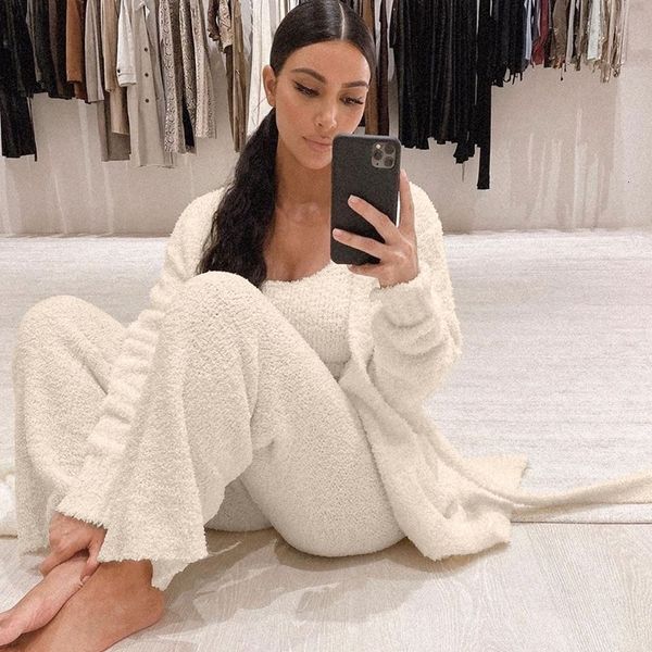 women's sleepwear kimkarda same style homewear set pajamas for women casual sleeveless and long pants cozy cardigan fluffy ins sleepco, Black;red
women's sleepwear kimkarda same style homewear set pajamas for women casual sleeveless and long pants cozy cardigan fluffy ins sleepco, Black;red