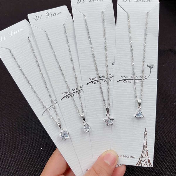 new zircon pendant necklace girl student simple collar chain silver girl necklace small gift
new zircon pendant necklace girl student simple collar chain silver girl necklace small gift