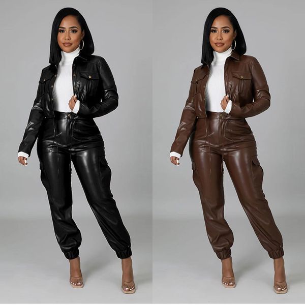 women's two piece pants pants sets women pu leather matching sets autumn spring winter fleece jacket suit long sleeve coats elegant tw, White
women's two piece pants pants sets women pu leather matching sets autumn spring winter fleece jacket suit long sleeve coats elegant tw, White