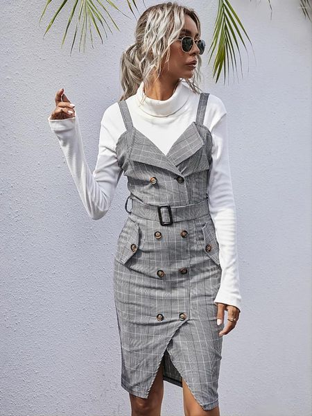 casual dresses v-neck button asymmetrical mature slim suspender double breasted commuter dress women's clothing, Black;gray
casual dresses v-neck button asymmetrical mature slim suspender double breasted commuter dress women's clothing, Black;gray