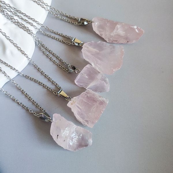 natural rose quartz crystal pendant necklace energy stone healing meditation yoga gift, Silver
natural rose quartz crystal pendant necklace energy stone healing meditation yoga gift, Silver