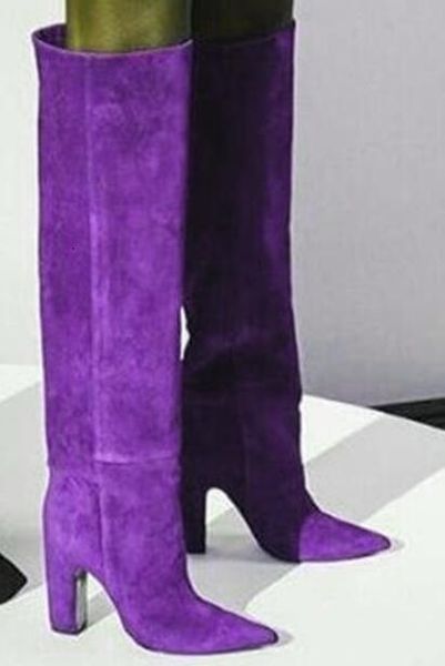 boots violet blue brown suede 80 mm square heels loose slip on knee high woman purple pointed toe tube long botas shoes lady 230227, Black
boots violet blue brown suede 80 mm square heels loose slip on knee high woman purple pointed toe tube long botas shoes lady 230227, Black