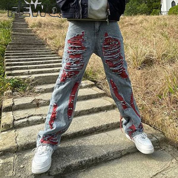 men's jeans fewq hip hop male ripped embroidery casual straight denim trousers high street pants 2023 spring 24b1556 230227, Blue
men's jeans fewq hip hop male ripped embroidery casual straight denim trousers high street pants 2023 spring 24b1556 230227, Blue