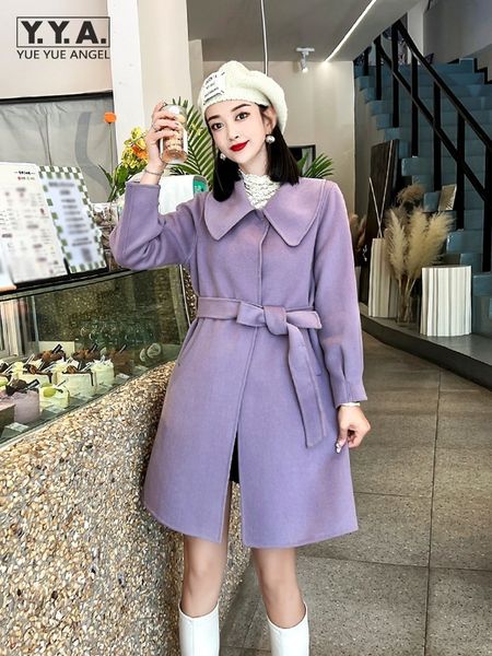 women's wool blends autumn winter solid color office ladies single breasted windbreakers fashion long trench coat high street women ove, Black
women's wool blends autumn winter solid color office ladies single breasted windbreakers fashion long trench coat high street women ove, Black