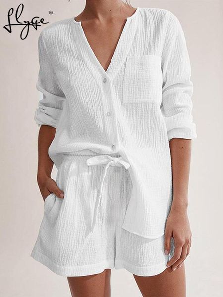 womens two piece pants spring cotton vneck shirt womens set casual long sleeve drawsting short pants female set fashion loose lady outfit 23, White
womens two piece pants spring cotton vneck shirt womens set casual long sleeve drawsting short pants female set fashion loose lady outfit 23, White